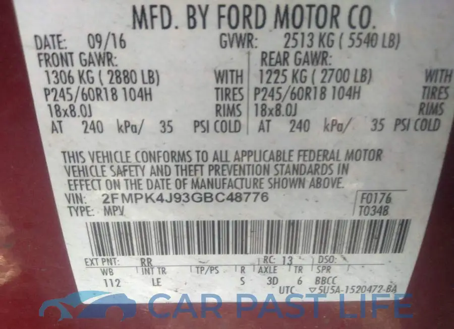 2FMPK4J93GBC48776# 9