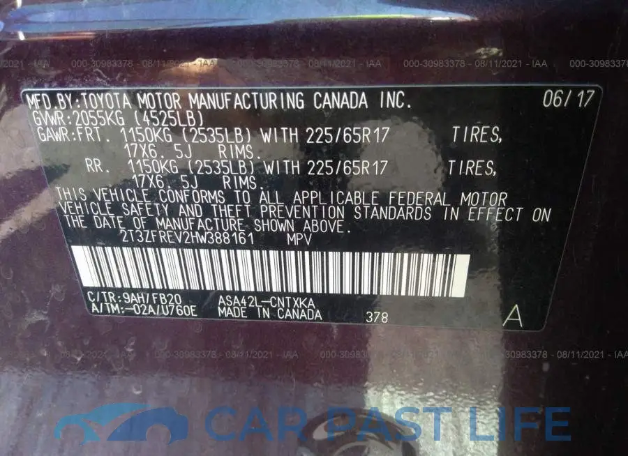 2T3ZFREV2HW388161# 9