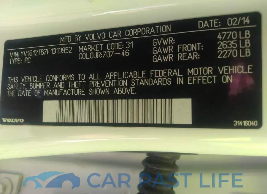 YV1612TB7F1310952# 9