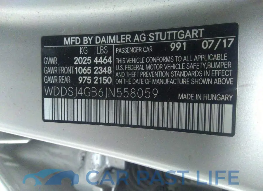 WDDSJ4GB6JN558059# 9