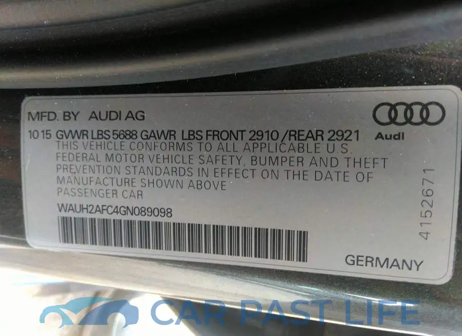 WAUH2AFC4GN089098# 9