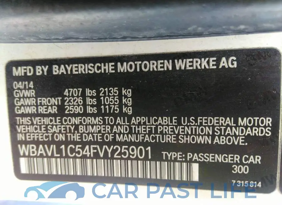 WBAVL1C54FVY25901# 9