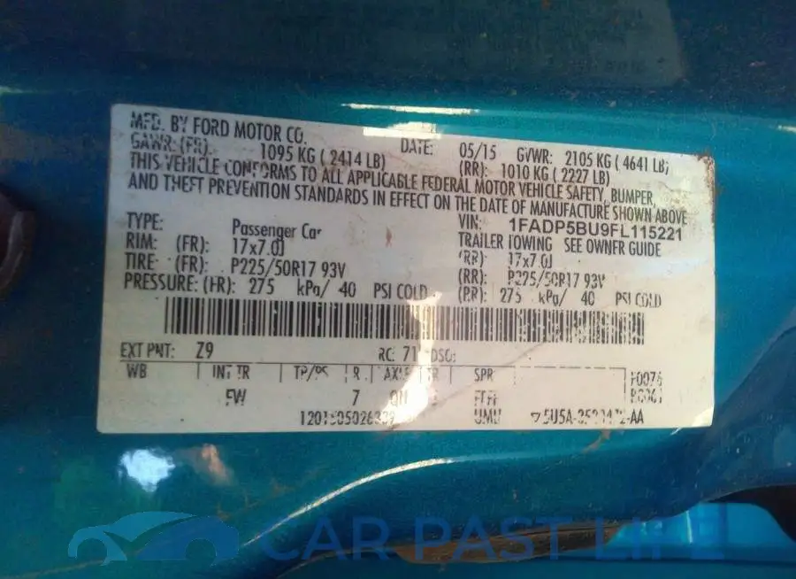 1FADP5BU9FL115221# 9