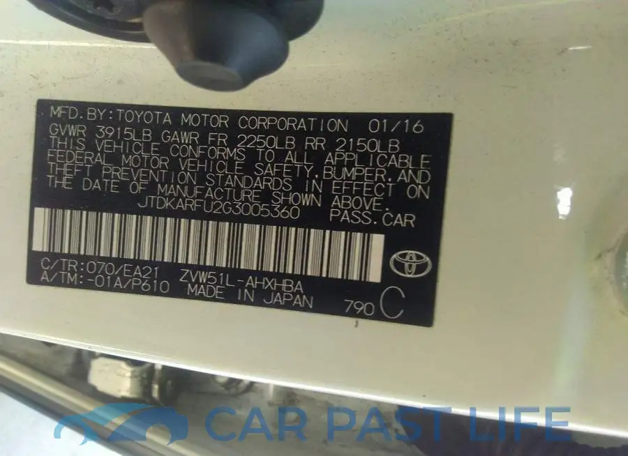 JTDKARFU2G3005360# 9