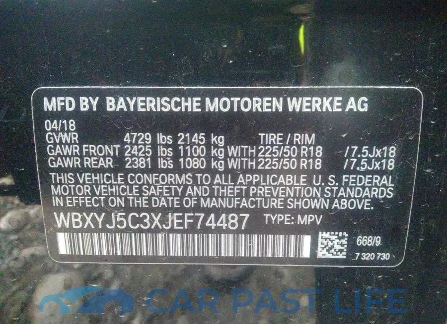 WBXYJ5C3XJEF74487# 9