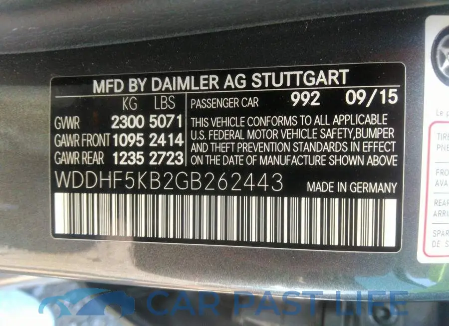 WDDHF5KB2GB262443# 9