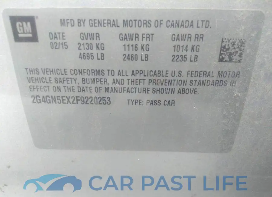 2G4GN5EX2F9220253# 9