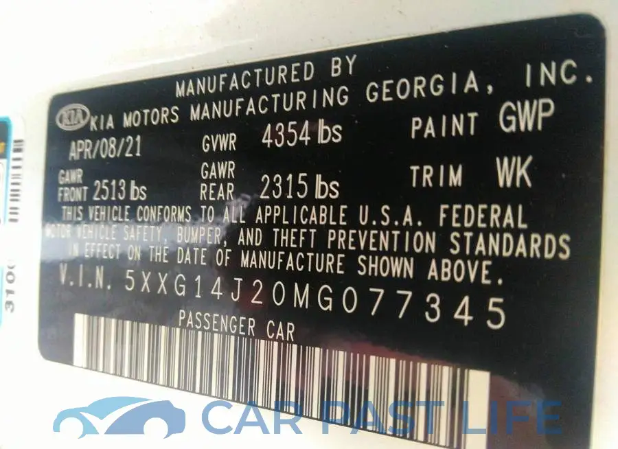 5XXG14J20MG077345# 9