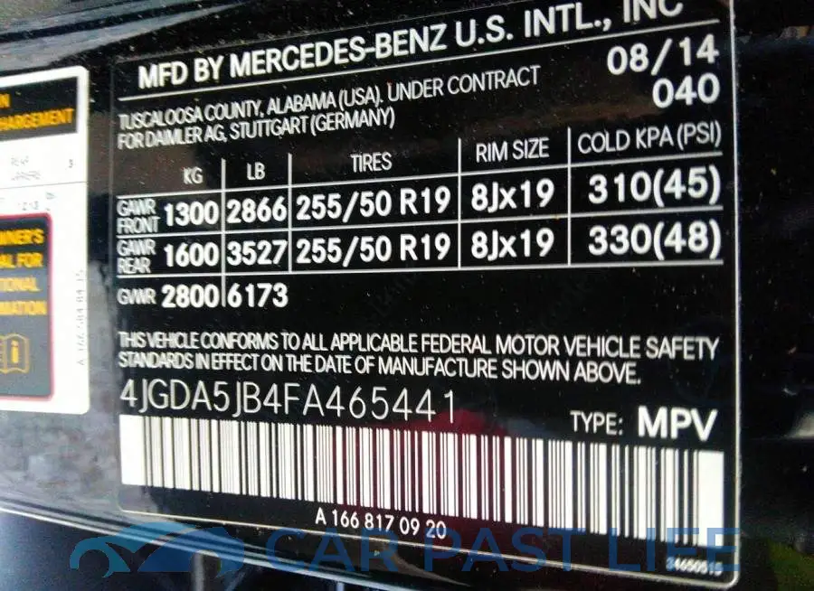 4JGDA5JB4FA465441# 9