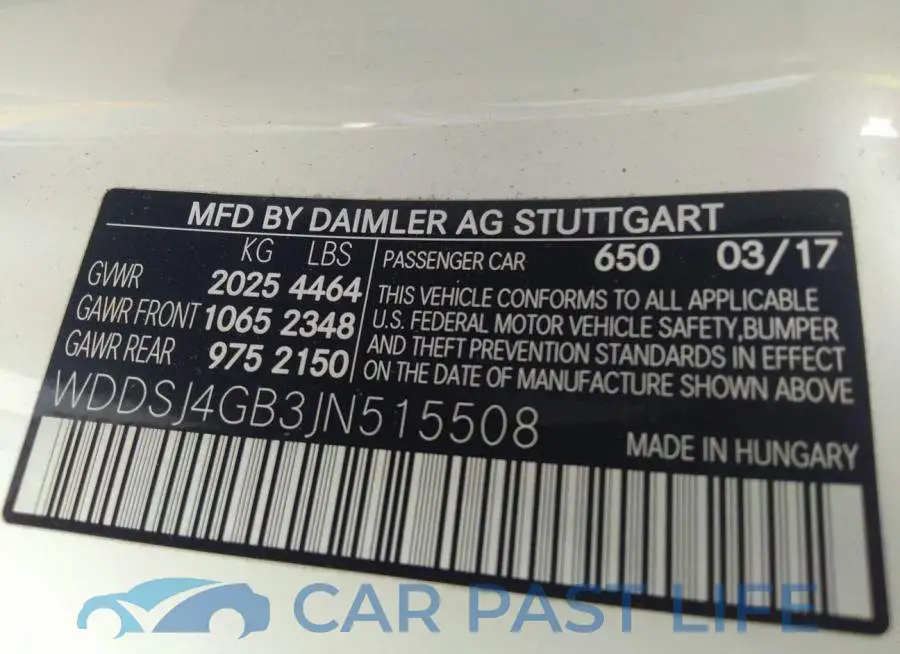 WDDSJ4GB3JN515508# 9