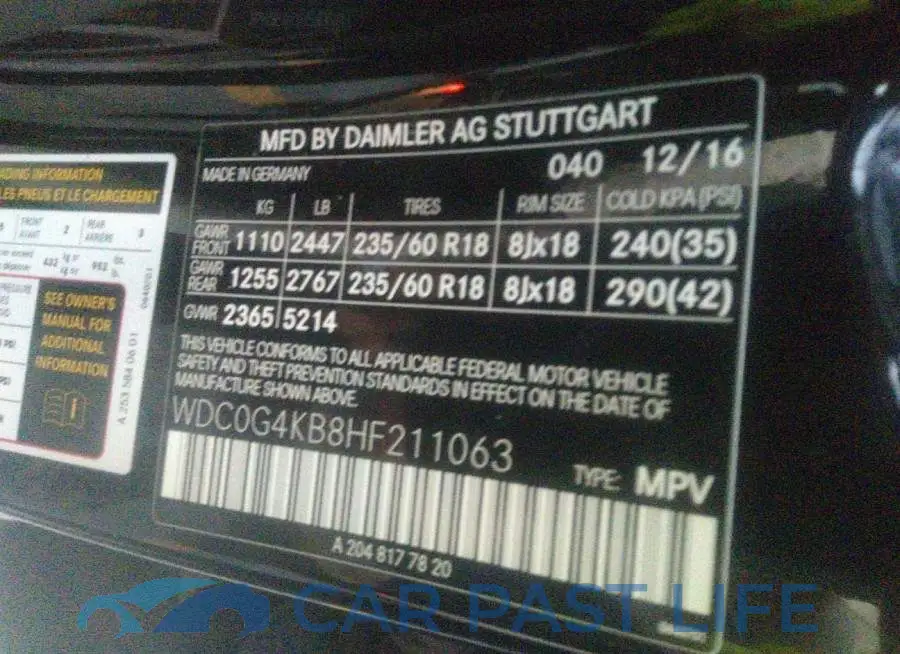 WDC0G4KB8HF211063# 9