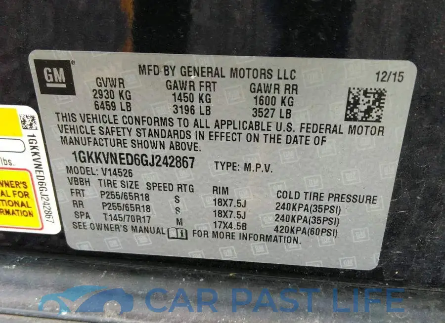 1GKKVNED6GJ242867# 9