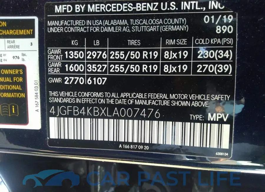 4JGFB4KBXLA007476# 9