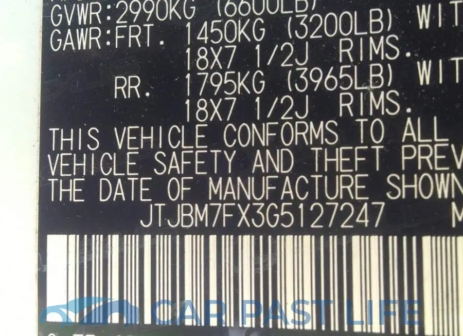 JTJBM7FX3G5127247# 9