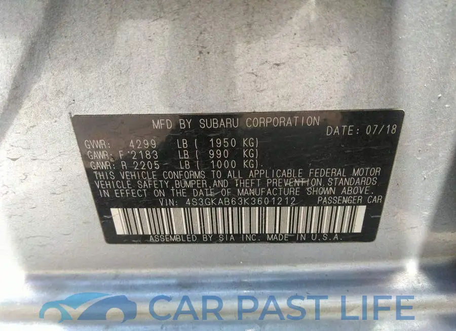 4S3GKAB63K3601212# 9