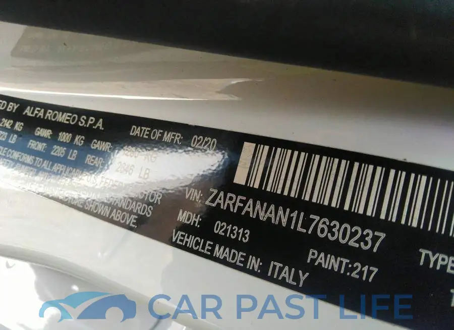 ZARFANAN1L7630237# 9