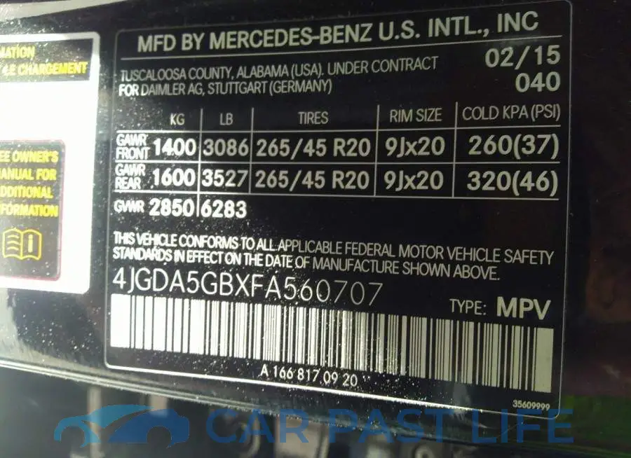 4JGDA5GBXFA560707# 9