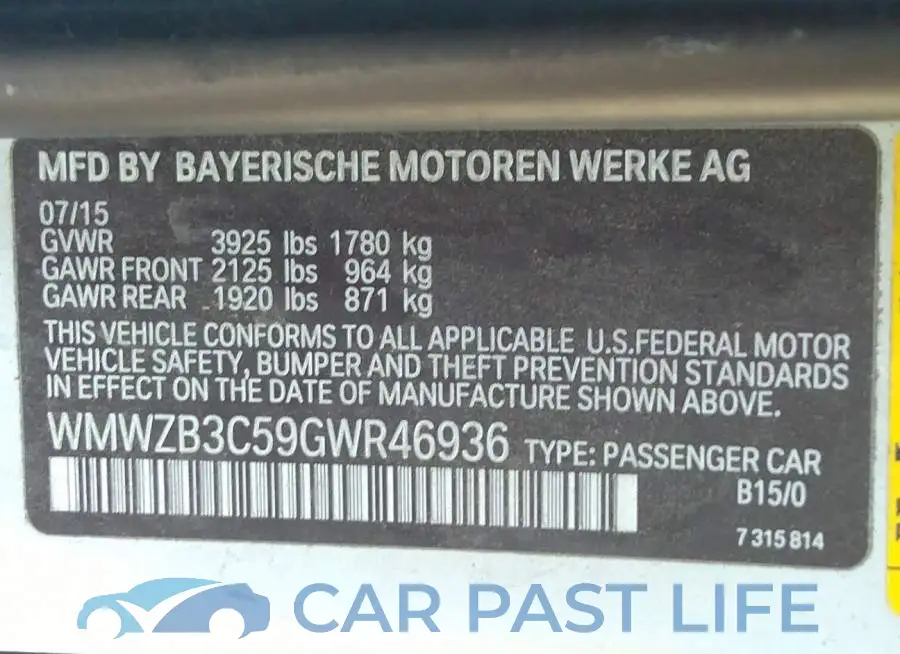 WMWZB3C59GWR46936# 9