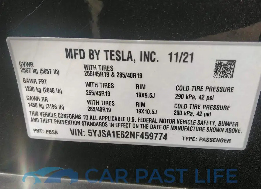 5YJSA1E62NF459774# 9