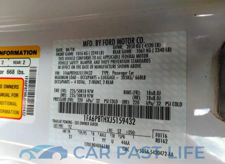 1FA6P8THXJ5159432# 9