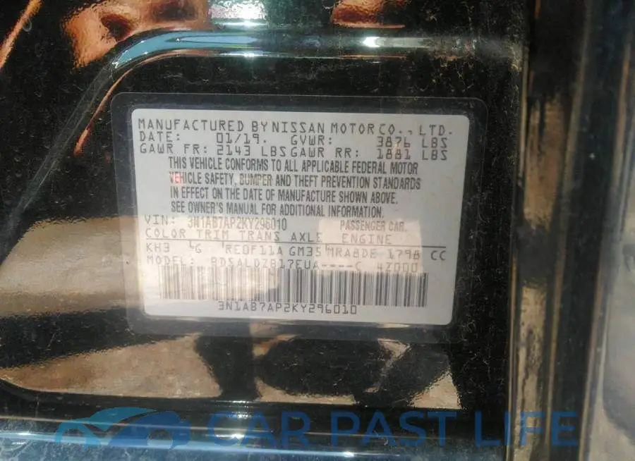 3N1AB7AP2KY296010# 9