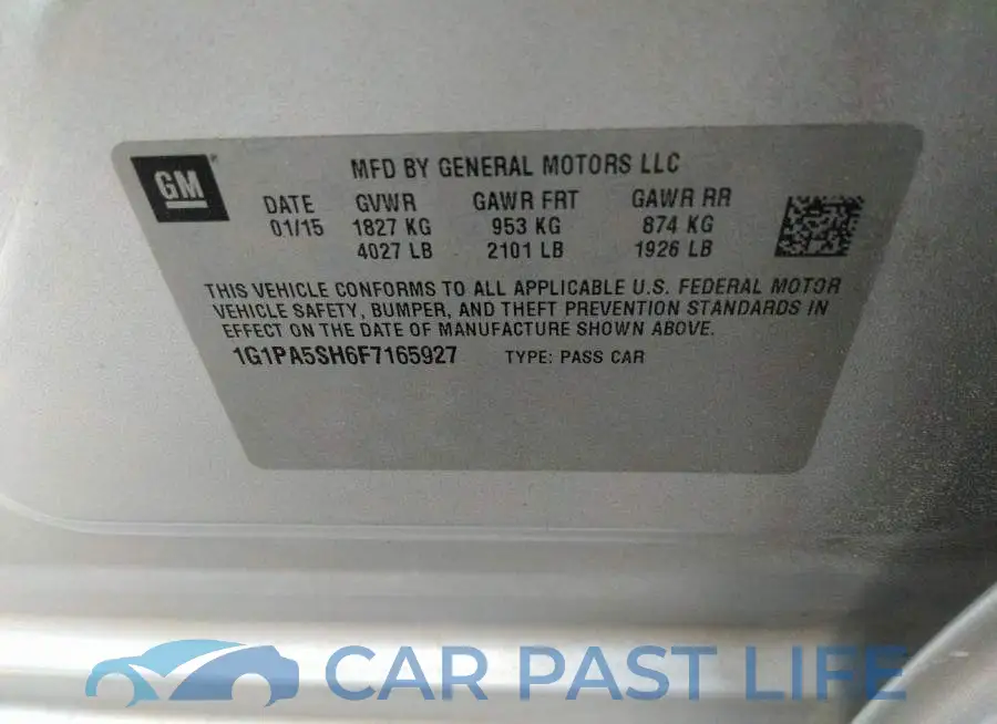 1G1PA5SH6F7165927# 9
