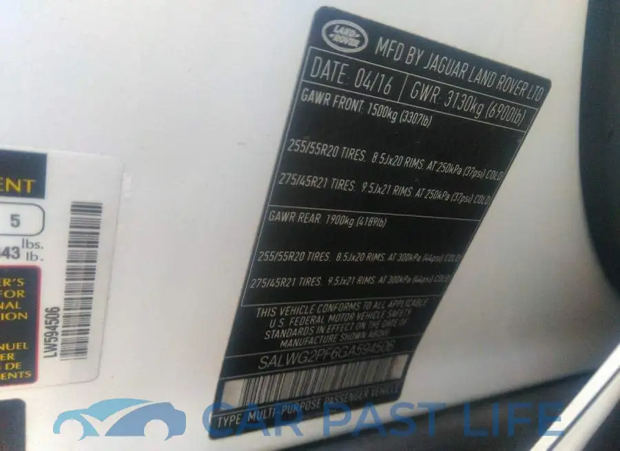 SALWG2PF6GA594506# 9