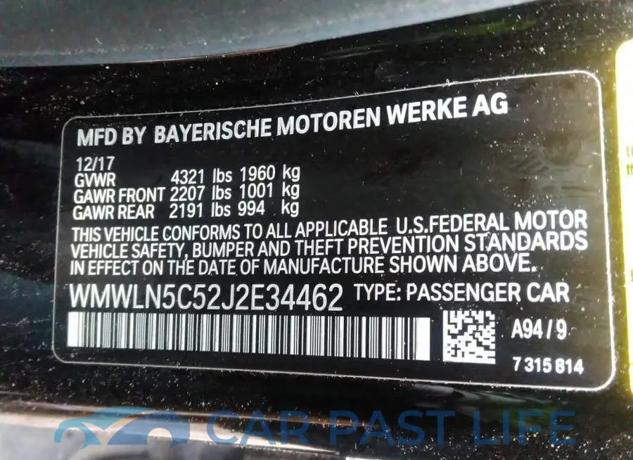 WMWLN5C52J2E34462# 9