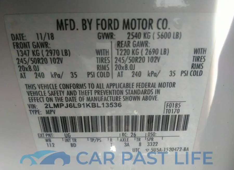 2LMPJ6L91KBL13536# 9
