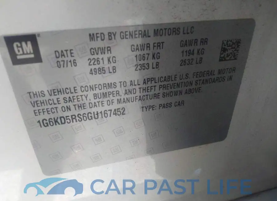 1G6KD5RS6GU167452# 9
