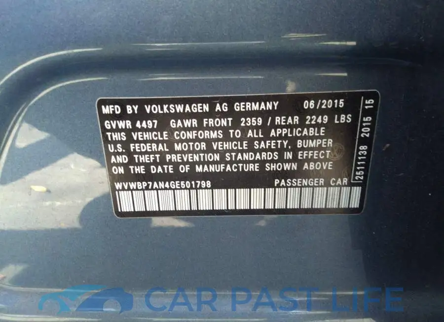 WVWBP7AN4GE501798# 9