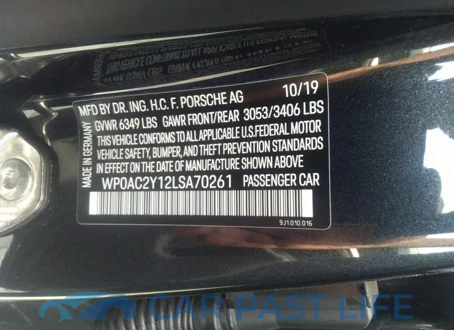 WP0AC2Y12LSA70261# 9