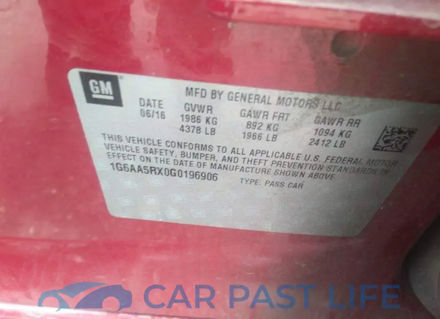 1G6AA5RX0G0196906# 9