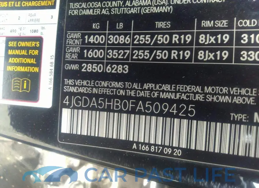 4JGDA5HB0FA509425# 9