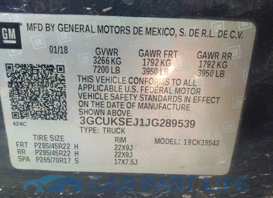 3GCUKSEJ1JG289539# 9