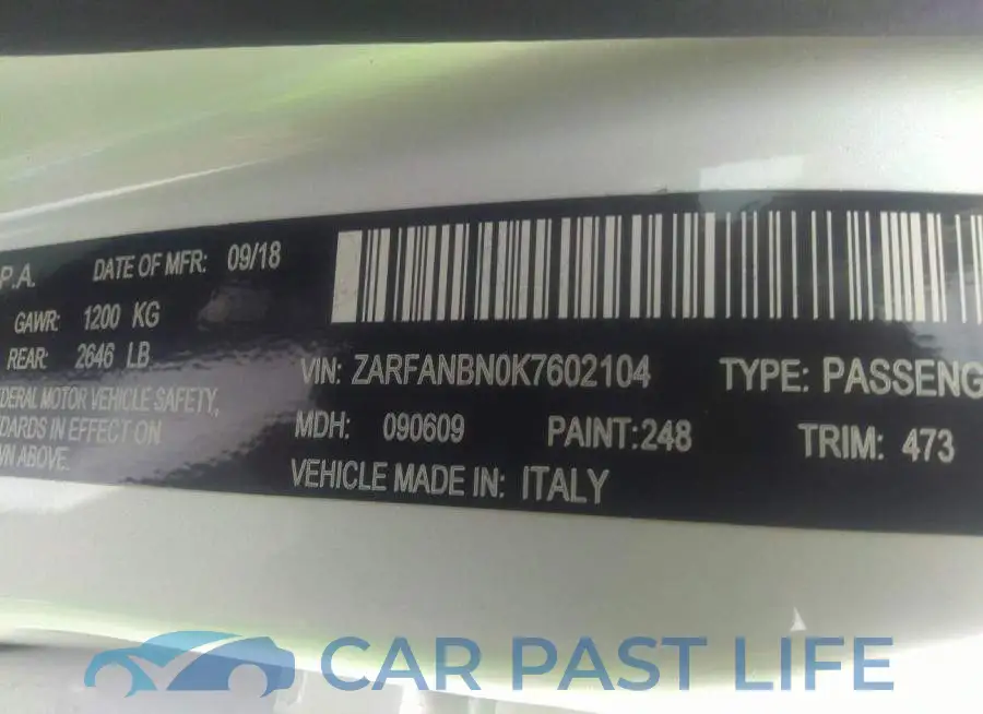 ZARFANBN0K7602104# 9