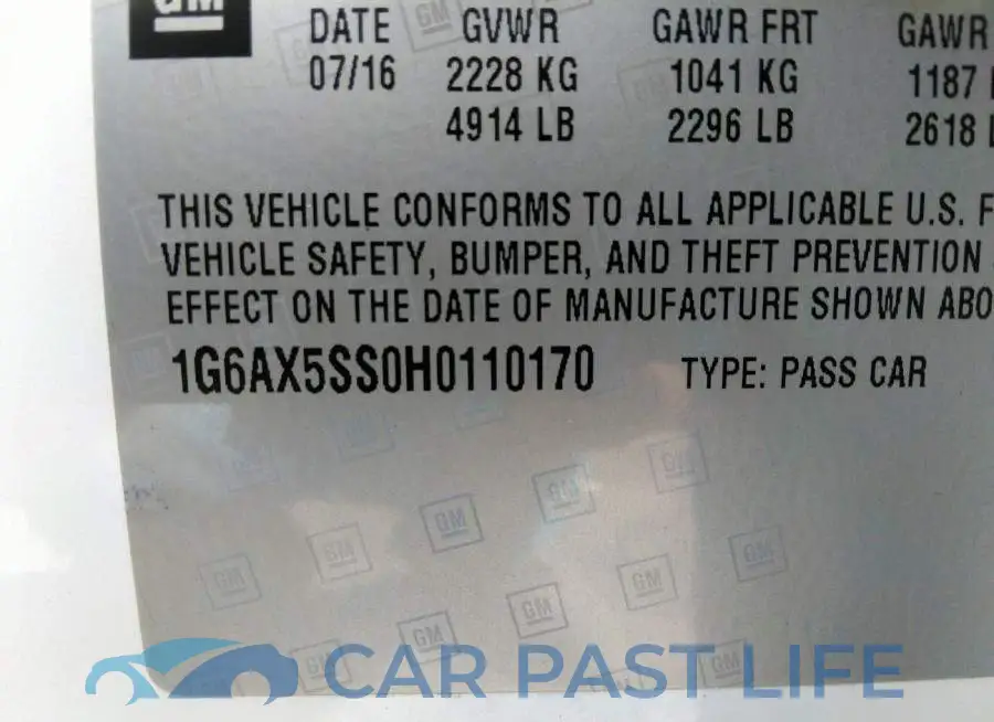 1G6AX5SS0H0110170# 9