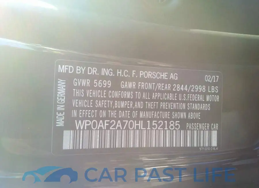 WP0AF2A70HL152185# 9