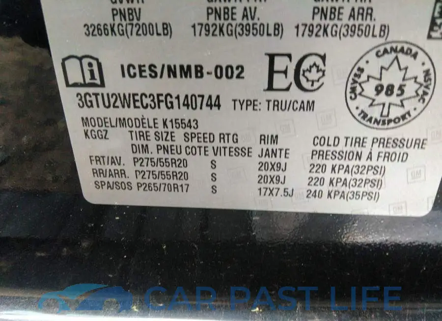 3GTU2WEC3FG140744# 9