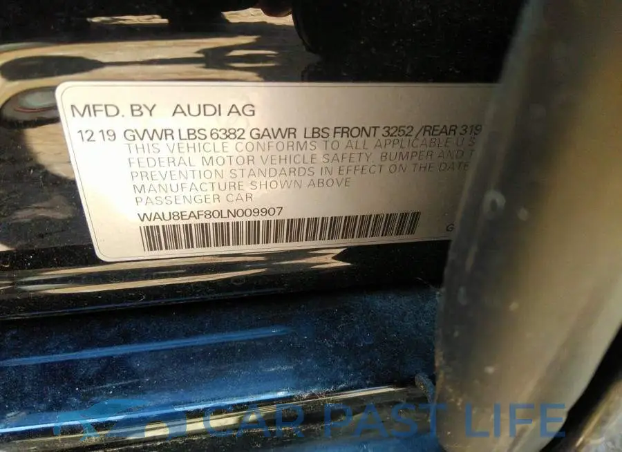 WAU8EAF80LN009907# 9