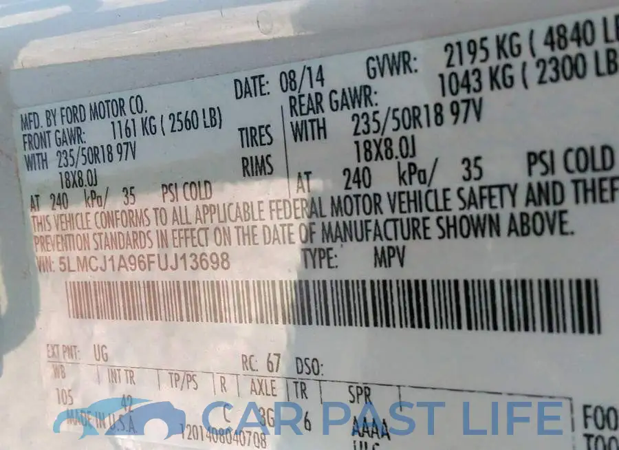 5LMCJ1A96FUJ13698# 9