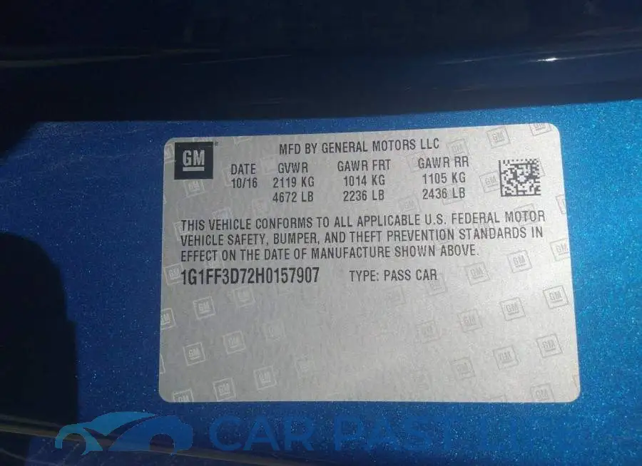 1G1FF3D72H0157907# 9