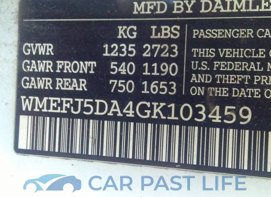 WMEFJ5DA4GK103459# 9