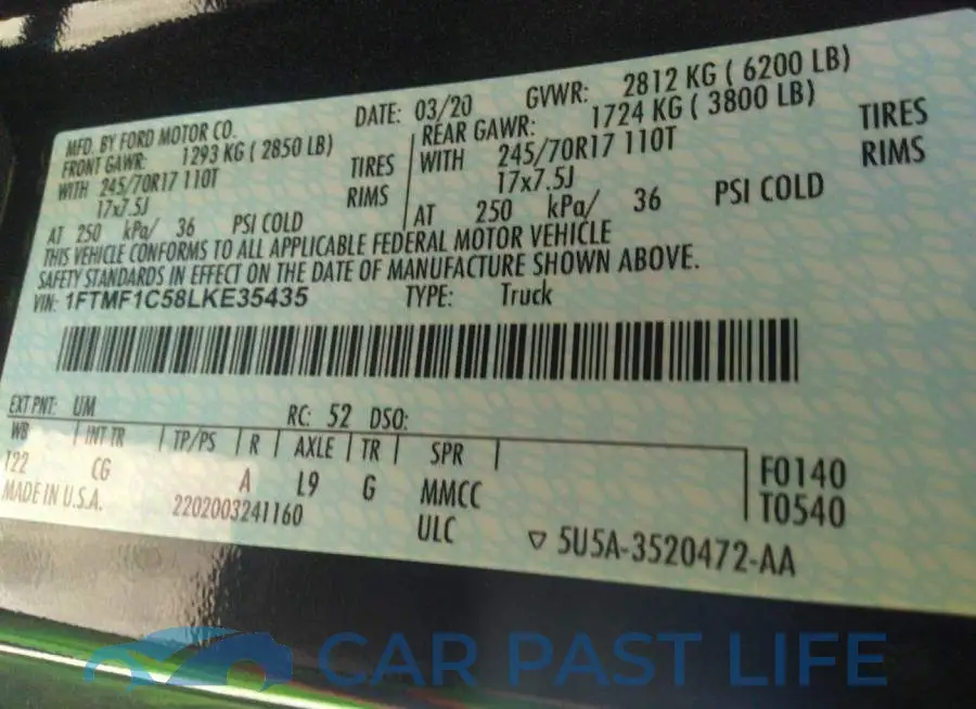 1FTMF1C58LKE35435# 9