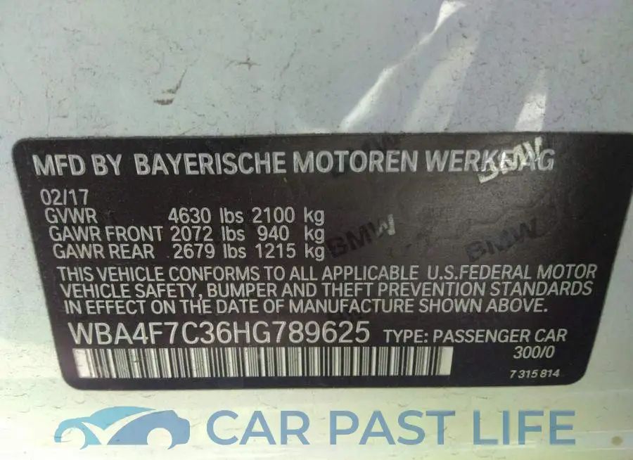 WBA4F7C36HG789625# 9