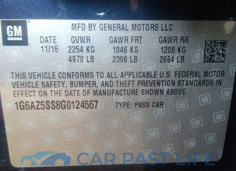 1G6AZ5SS8G0124567# 9