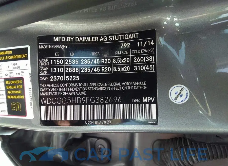 WDCGG5HB9FG382696# 9