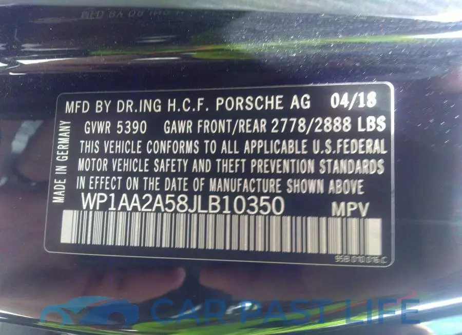 WP1AA2A58JLB10350# 9