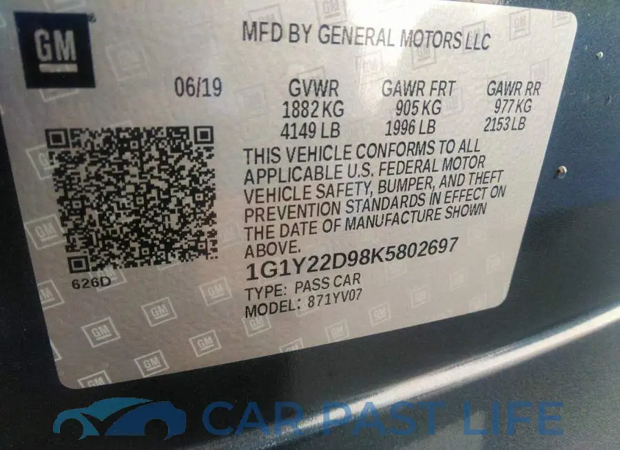 1G1Y22D98K5802697# 9