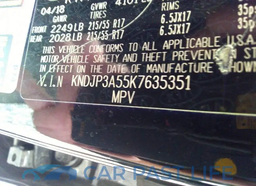 KNDJP3A55K7635351# 9